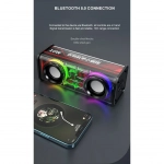 Ασύρματo Διπλό Ηχείο Bluetooth Mini V8 με LED φωτισμό Μαύρο