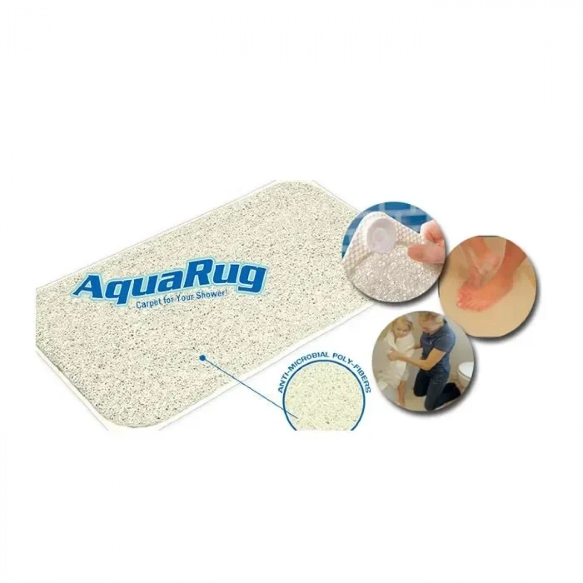 Shower Rug Αντιολισθητικό Μπάνιου με Βεντούζες 40x70cm Λευκό