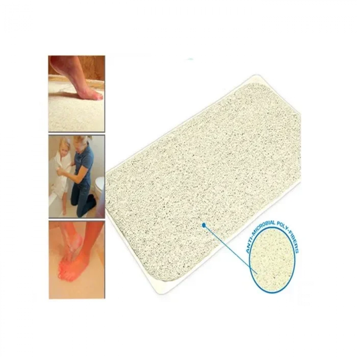 Shower Rug Αντιολισθητικό Μπάνιου με Βεντούζες 40x70cm Λευκό