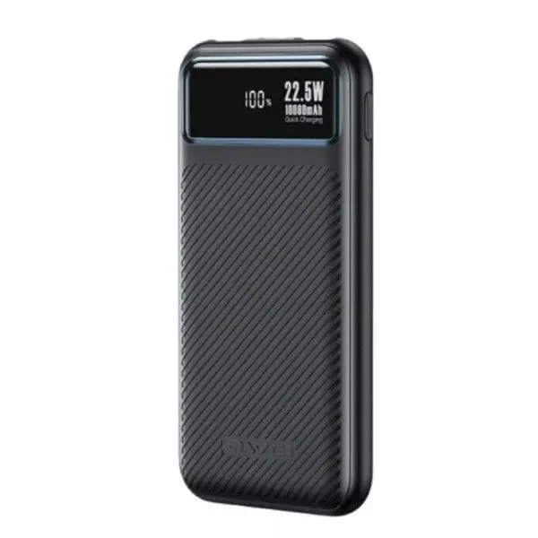 Awei P148K Power Bank 10000Mah 22.5W Με Θύρα Usb-A Και Θύρα Usb-C Power Delivery Μαύρο