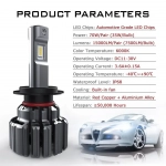 NovSight Λάμπες Αυτοκινήτου F03 H7 LED 6000K Ψυχρό Λευκό 12-24V 70W 2τμχ