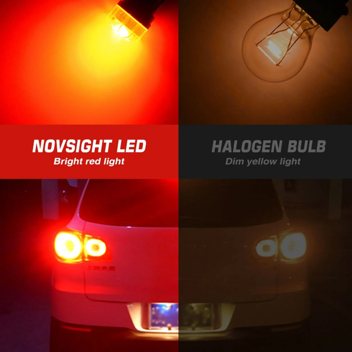 T10 LED 12V 3 SMD 3020 3W 65LM κόκκινο 2 τεμάχια A500 SL2 T10R NOVSIGHT