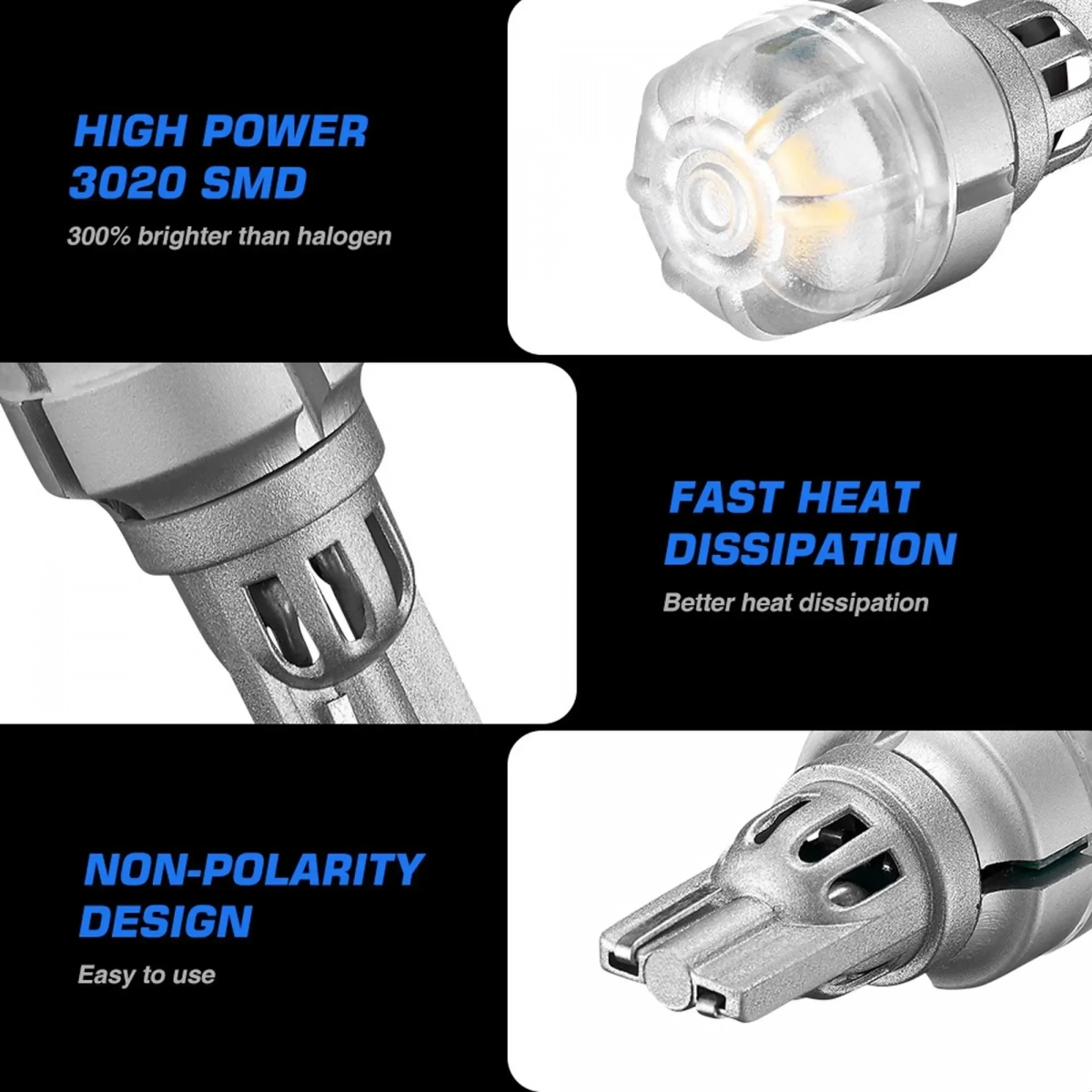 T15 LED 12V 6 SMD 3020 6W 560LM 6500K ψυχρό λευκό 2 τεμάχια A500 SL2 T15W NOVSIGHT