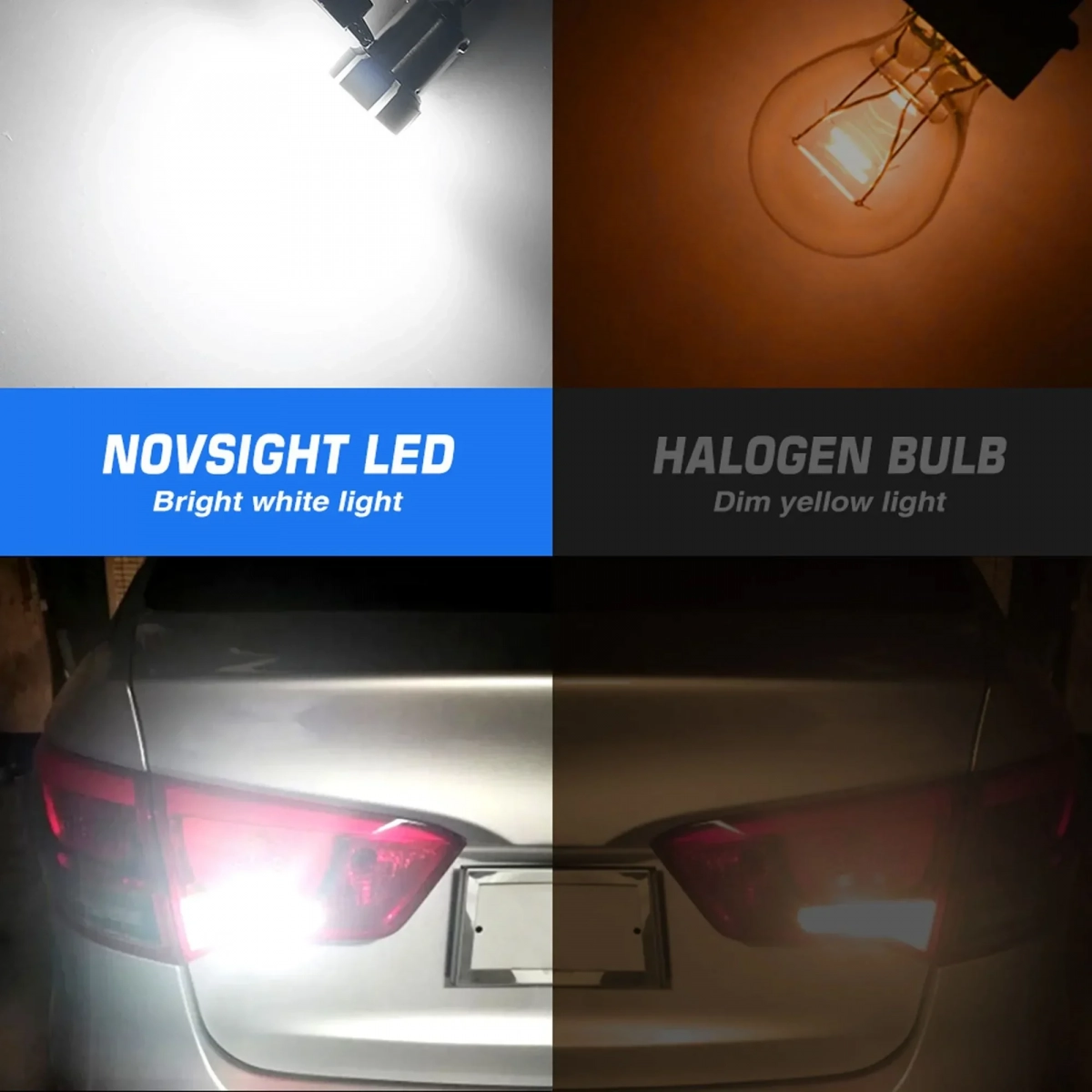 Μονοπολική λάμπα LED 1156 BA15S 12V 9 SMD 3020 9W 700LM 6500K ψυχρό λευκό 2 τεμάχια A500 SL2 1156W NOVSIGHT
