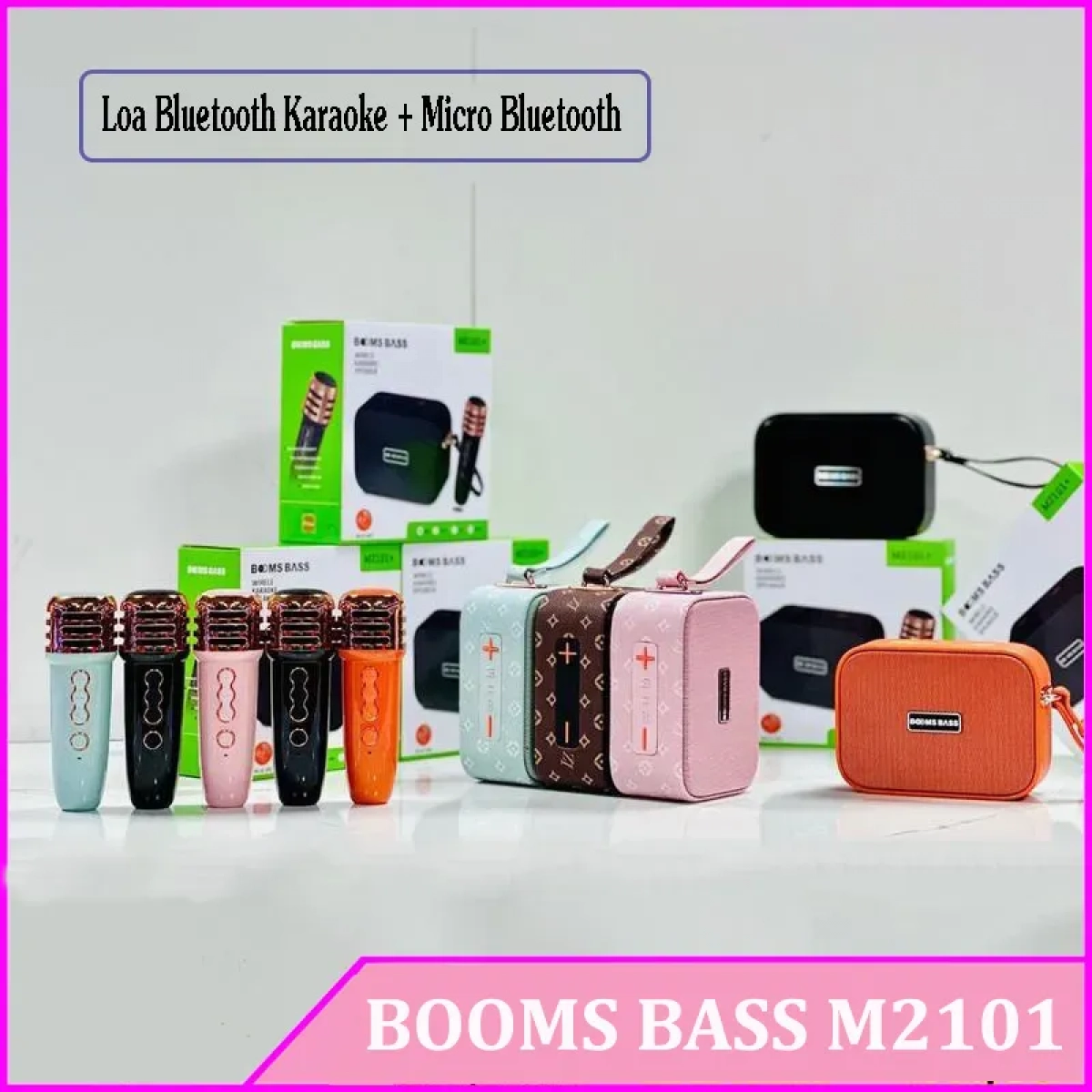 Μίνι ηχείο bluetooth Karaoke με μικρόφωνο Boombass M2101 Wireless Μαύρο