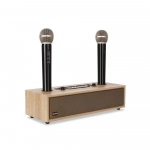Ξύλινο Ηχείο Καραόκε XM-UK525 Bluetooth με 2 μικρόφωνα σε Μπεζ χρώμα
