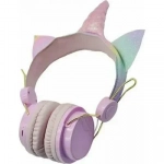Unicorn AH-808 Ασύρματα Bluetooth On Ear Ακουστικά Ροζ