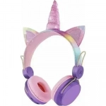 Unicorn AH-808 Ασύρματα Bluetooth On Ear Ακουστικά Μωβ