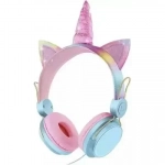 Unicorn AH-808 Ασύρματα Bluetooth On Ear Ακουστικά Μπλε