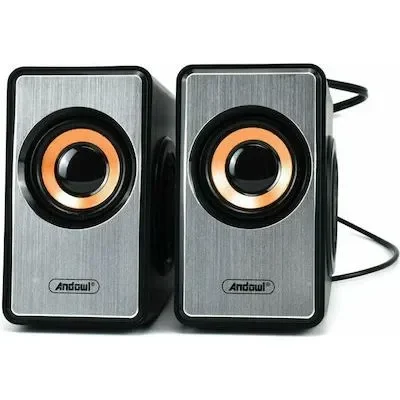 Andowl Q-YX16 Ηχεία Υπολογιστή 2.0 με Ισχύ 3W σε Ασημί Χρώμα