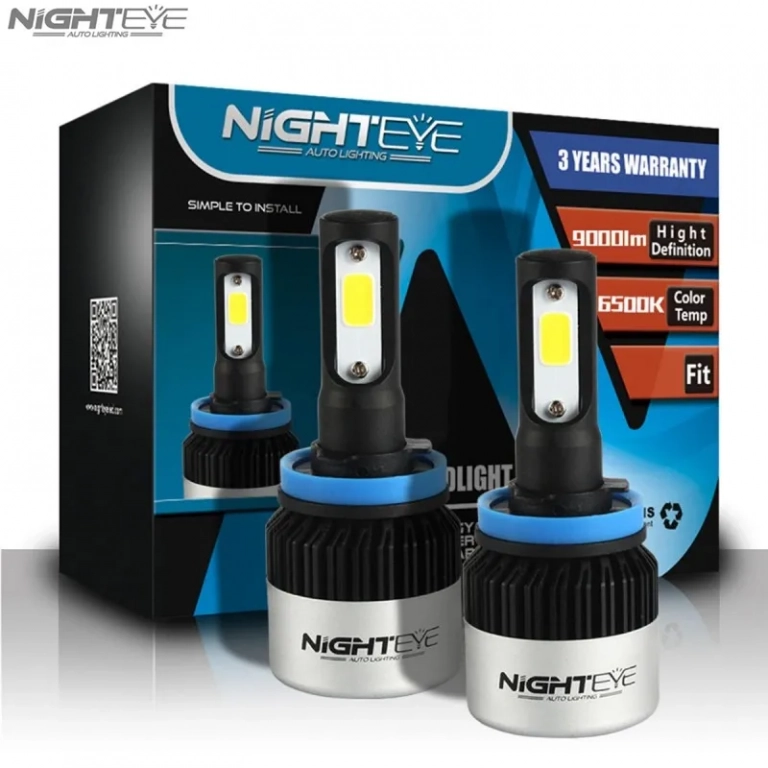 2x Nighteye Λαμπτήρες LED Φώτα Πορείας 12,24V H11 2x36W 6500k IP68 Α315 S2 9000Lm