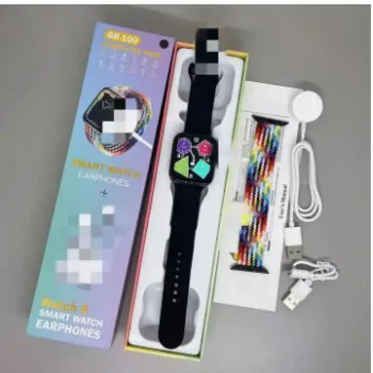 Ρολόι smartwatch GR-100 με Ακουστικά Μαύρο Χρώμα