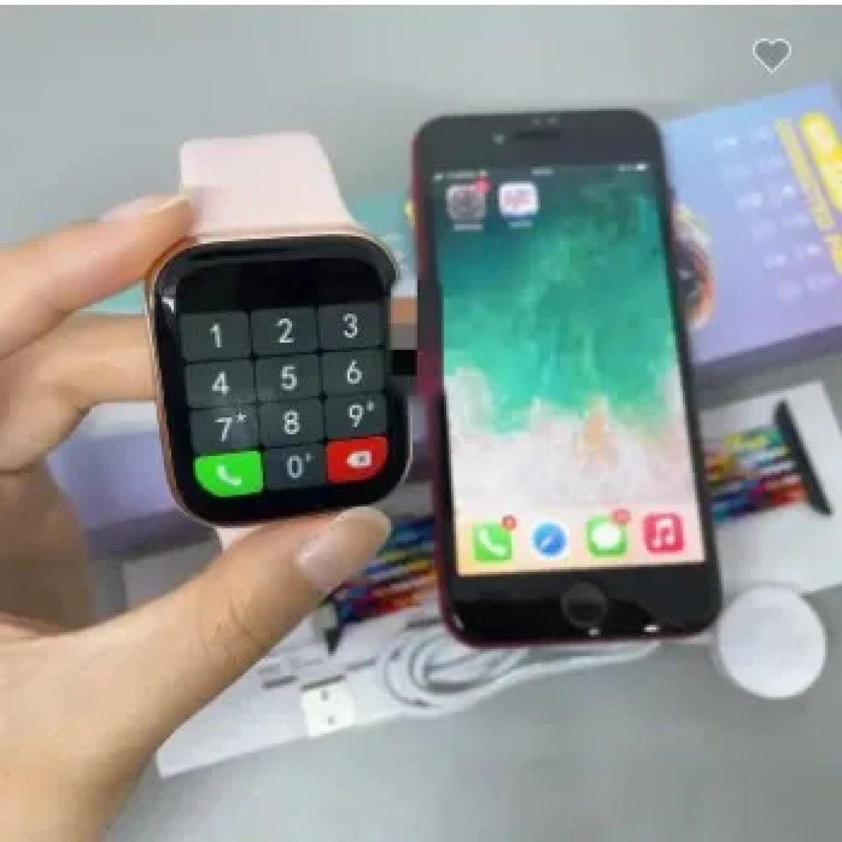 Ρολόι smartwatch GR-100 με Ακουστικά Ροζ Χρώμα
