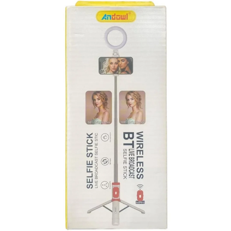 Andowl Q-ZP012 Selfie Stick με Bluetooth Λευκό