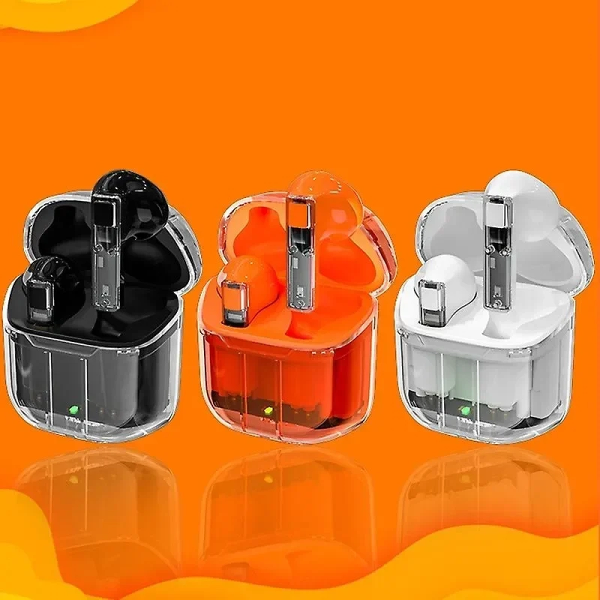 ΥΧ-06 TWS Ασύρματα Διάφανα Ακουστικά bluetooth V5.3 IPX5 σε Μαύρο Χρώμα