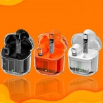 ΥΧ-06 TWS Ασύρματα Διάφανα Ακουστικά bluetooth V5.3 IPX5 σε Μαύρο Χρώμα