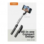 Selfie Stick Moxom MX-SS09 με ασύρματο τηλεχειριστήριο και βάση τριπόδου μαύρο