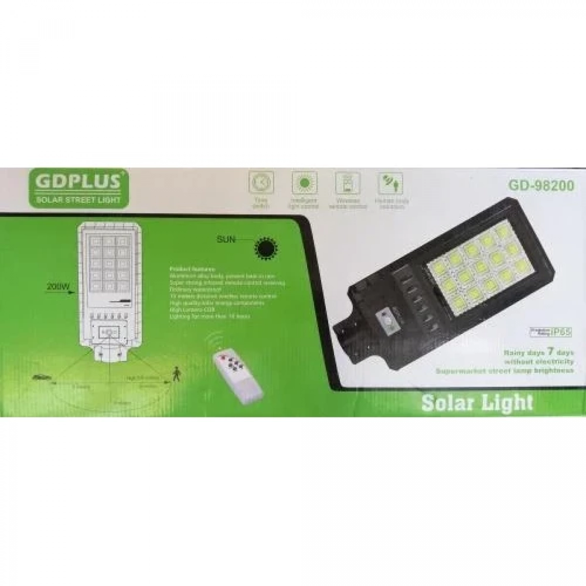 Αδιάβροχος ηλιακός προβολέας LED 200W 25000mAh με τηλεχειριστήριο GD-98200