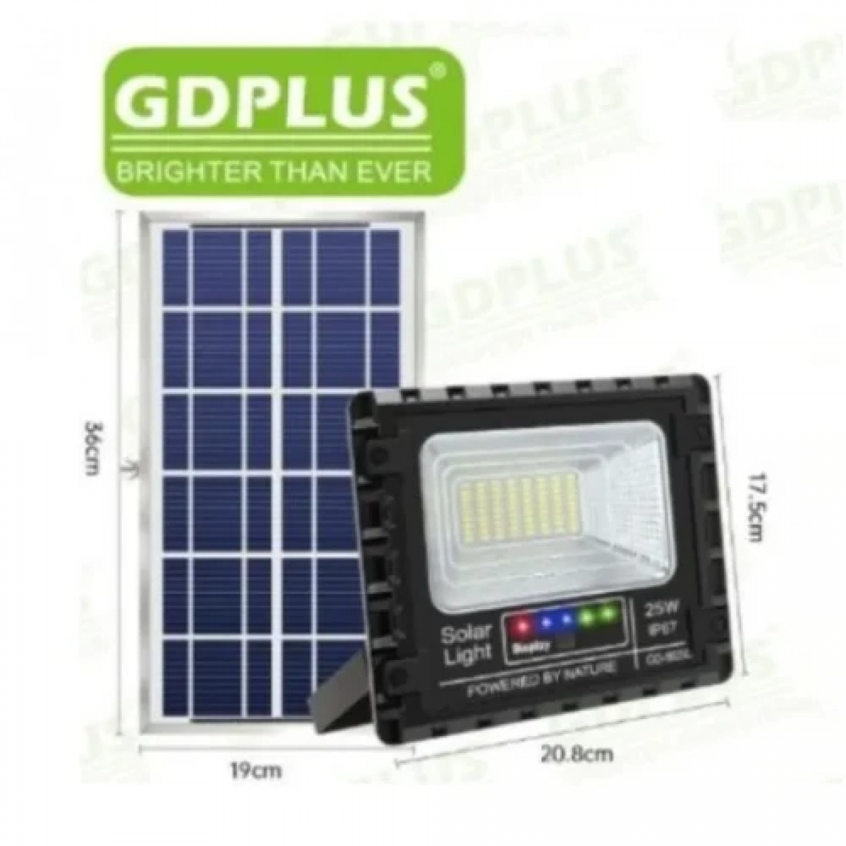 Αδιάβροχος ηλιακός προβολέας LED 25W 5000mAh με πάνελ & τηλεχειριστήριο GD-8825L