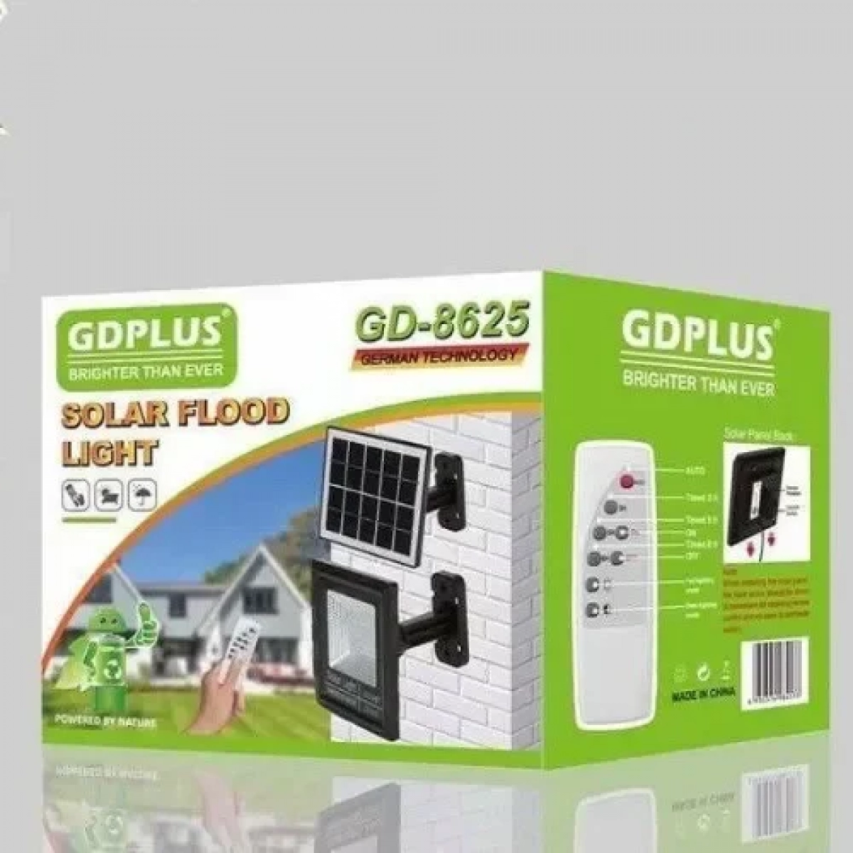 Αδιάβροχος ηλιακός προβολέας LED 25W 2400mAh με πάνελ & τηλεχειριστήριο GD-8625