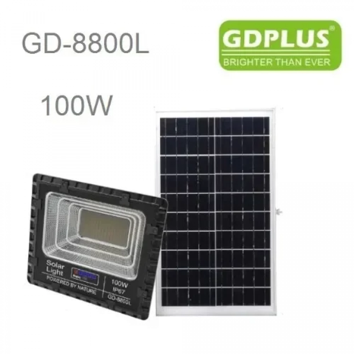 Αδιάβροχος ηλιακός προβολέας LED 100W 25000mAh με πάνελ & τηλεχειριστήριο GD-8800L