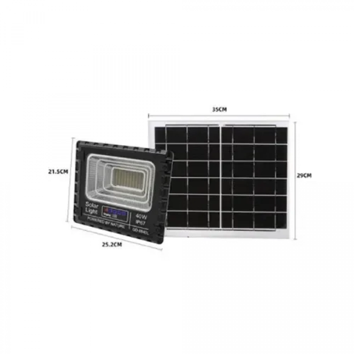 Αδιάβροχος ηλιακός προβολέας LED 40W 10000mAh με πάνελ & τηλεχειριστήριο GD-8840L