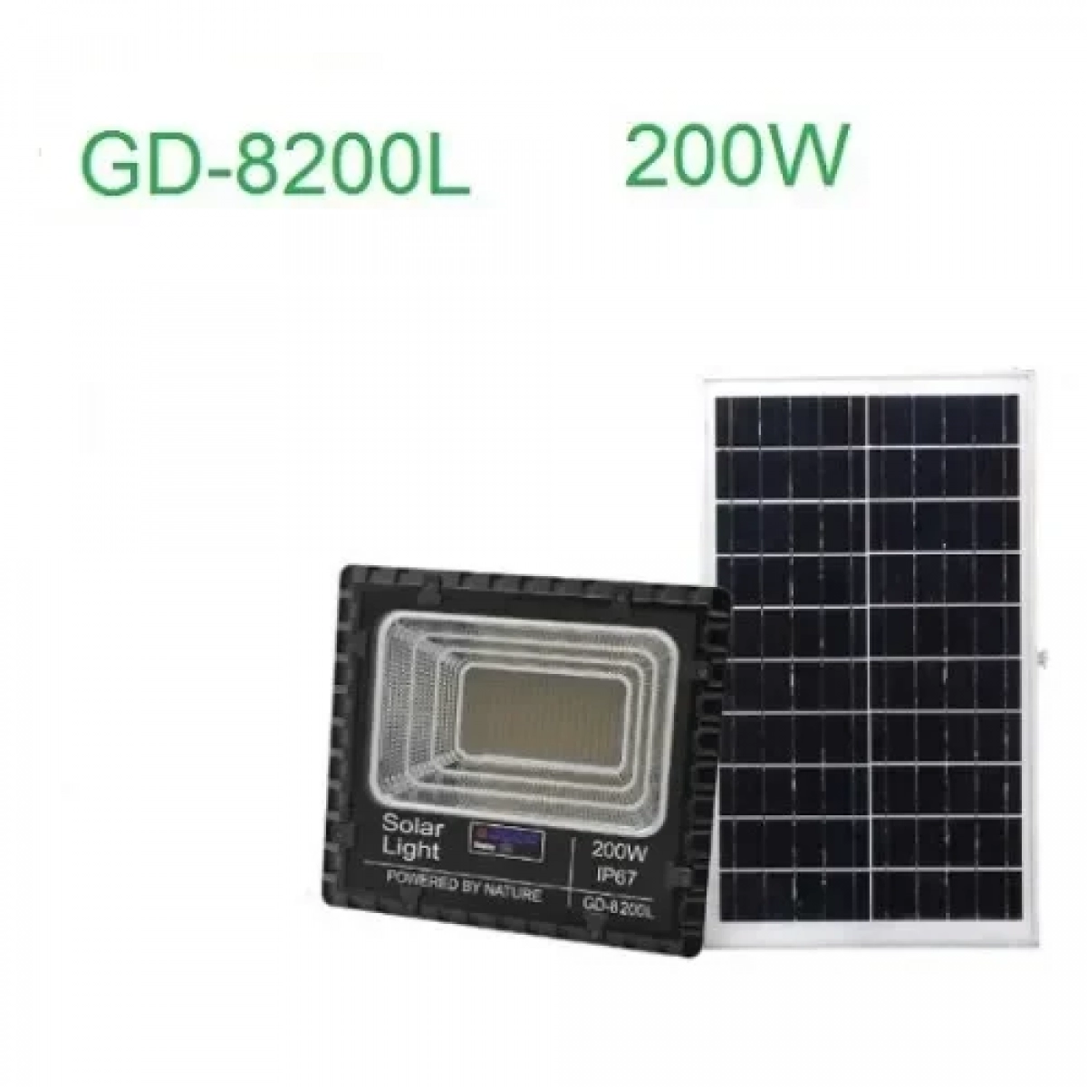 Αδιάβροχος ηλιακός προβολέας LED 200W 30000mAh με πάνελ & τηλεχειριστήριο GD-8200L