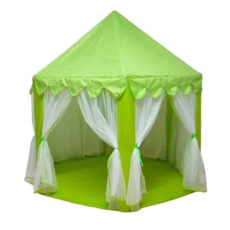 Παιδική σκηνή με μορφή κάστρου και κουνουπιέρα Pop Up 140x140x140 σε πράσινο χρώμα