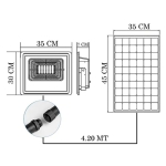 Αδιάβροχος Ηλιακός Προβολέας 1200W με Φωτοβολταϊκό Πάνελ, Τηλεκοντρόλ & Χρονοδιακόπτη - Solar Panel IP67 RIXME RL.X-1200W