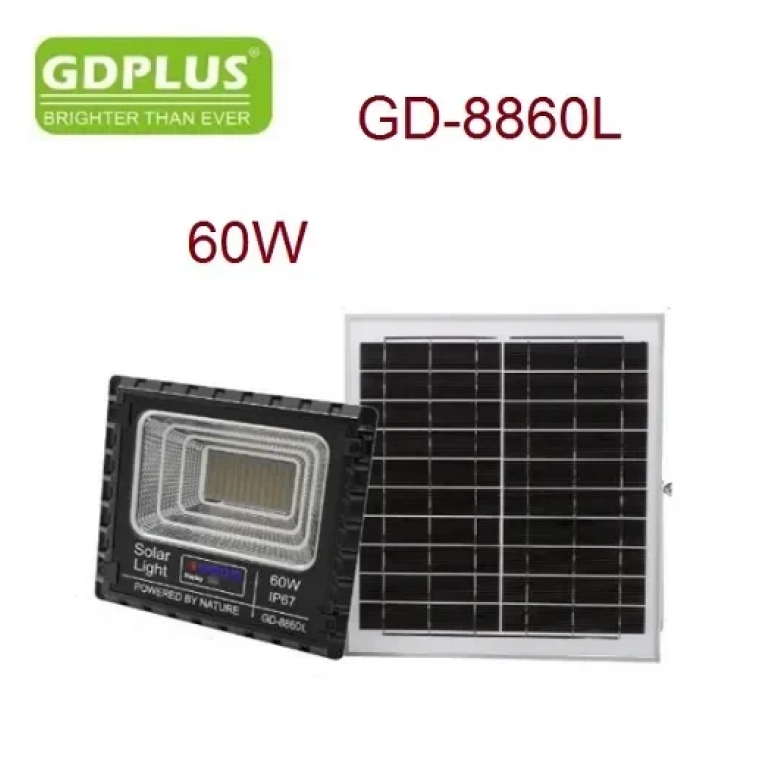 Αδιάβροχος ηλιακός προβολέας LED 60W 20000mAh με πάνελ & τηλεχειριστήριο GD-8860L