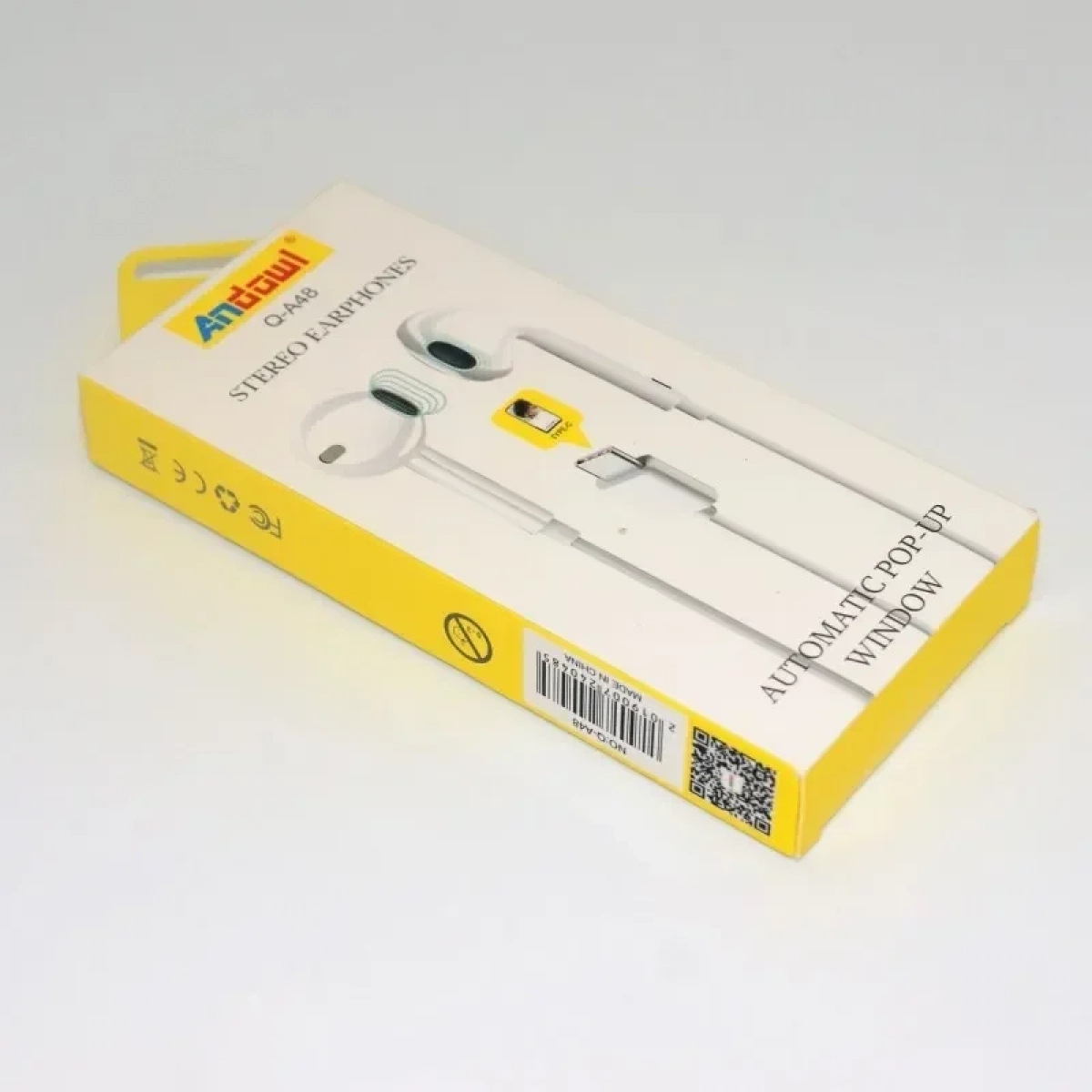 Andowl Q-A48 In-ear Handsfree με Βύσμα Type-C Λευκό