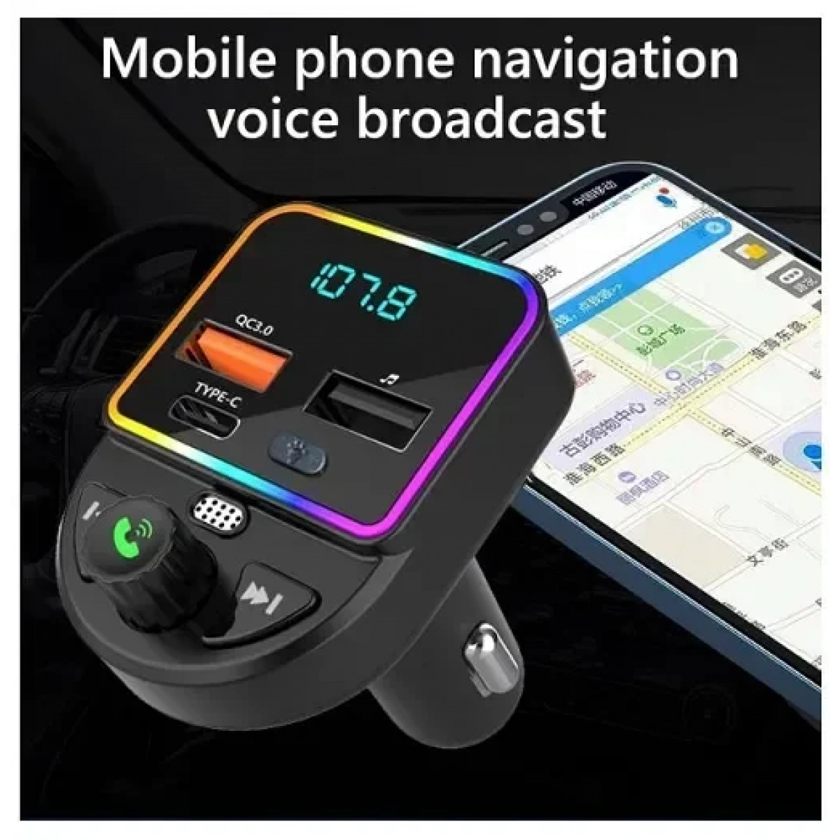 Πολυλειτουργικός Bluetooth Αντάπτορας FM για Αυτοκίνητο – Aerbes AB-CZ05 - Image 3