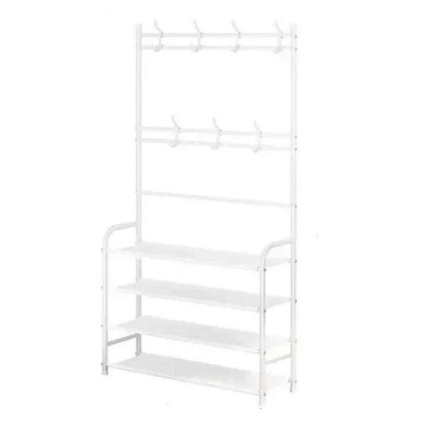 Έπιπλο εισόδου με κρεμάστρα 4 επιπέδων 60x28x155cm λευκό