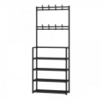 Έπιπλο εισόδου με κρεμάστρα 4 επιπέδων 60x28x172cm μαύρο