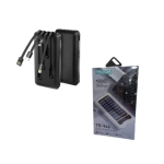 Ηλιακό Powerbank 10000mAh με ενσωματωμένα καλώδια φόρτισης, θύρα USB-A Treqa TR-946 μαύρο