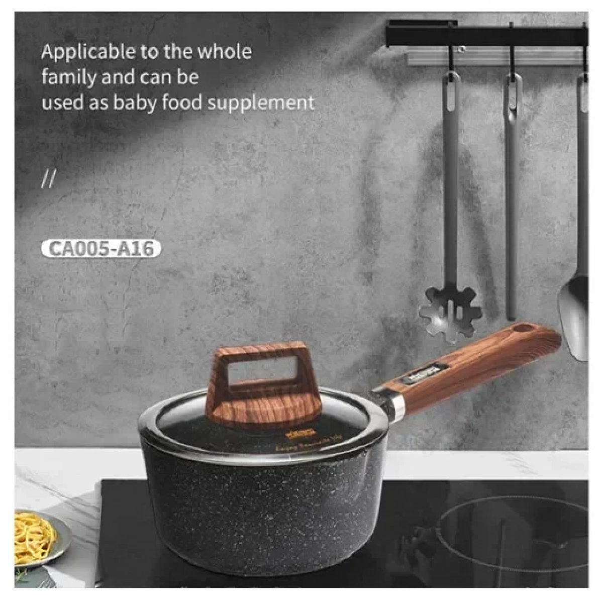 Κατσαρολάκι με χωρητικότητα 1.45L και γυάλινο καπάκι DSP sauce pan CA005-A16 - Image 2