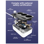 Πολύπριζο Ασφαλείας LDNIO SE3631C με 3 Πρίζες, 3 USB & 3 USB-C, Διακόπτη και Καλώδιο 2m