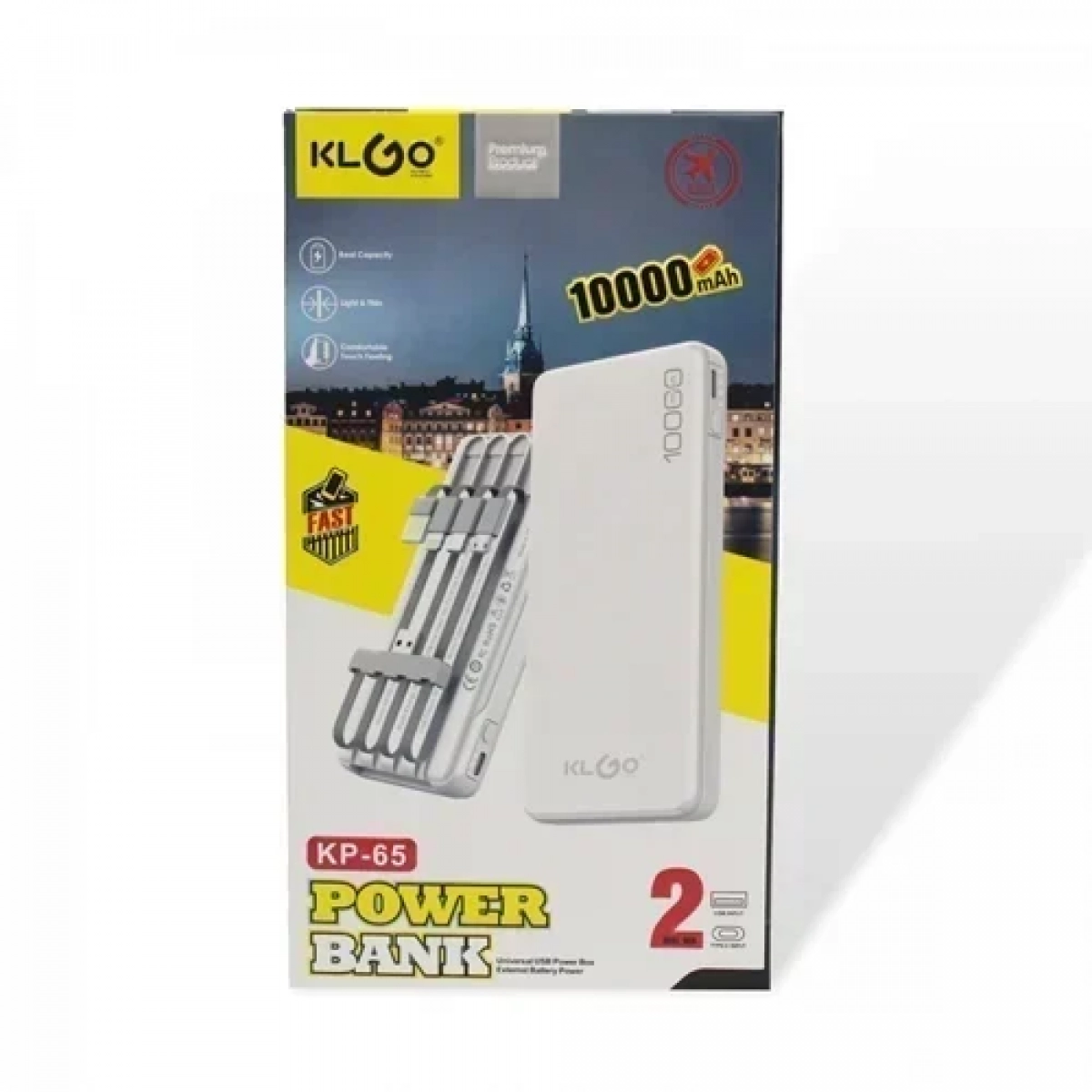 Power Bank γρήγορης φόρτισης 10000mAh KLGO KP-65 μαύρο - Image 4