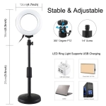 Puluz Ring Led PU391 λάμπα 12cm με ρυθμιζόμενη βάση 6.5W