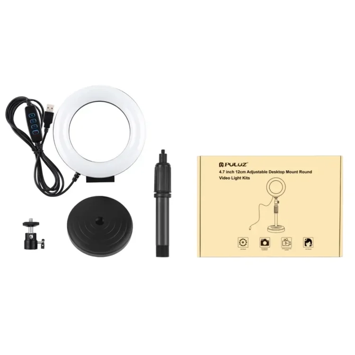 Puluz Ring Led PU391 λάμπα 12cm με ρυθμιζόμενη βάση 6.5W