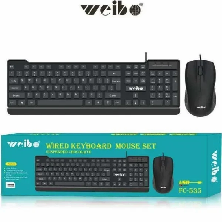 Σετ Ενσύρματο Πληκτρολόγιο και Ποντίκι Weibo FC-535 Αγγλικό US