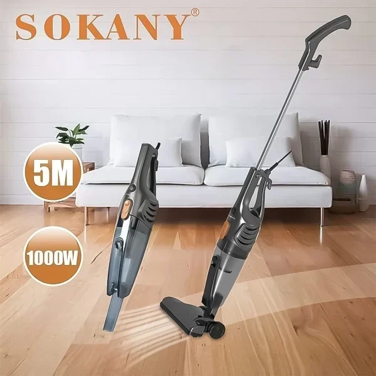 Sokany SK-3389 Ηλεκτρική σκούπα χειρός 2 σε 1 - 1L/1000W σε Μαύρο Χρώμα - Image 3