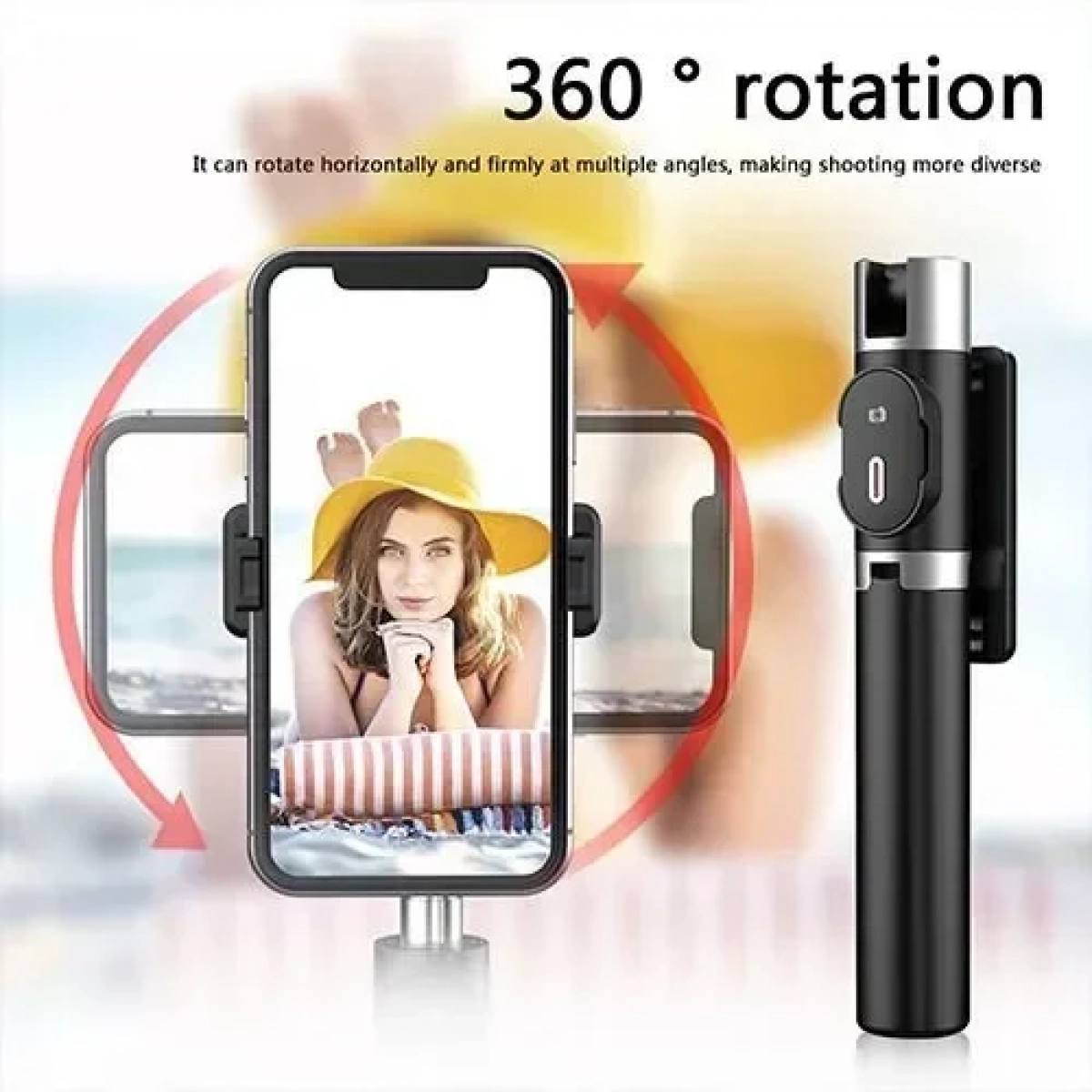 Selfie Stick - Τρίποδο P60D Plus με Bluetooth Μαύρο