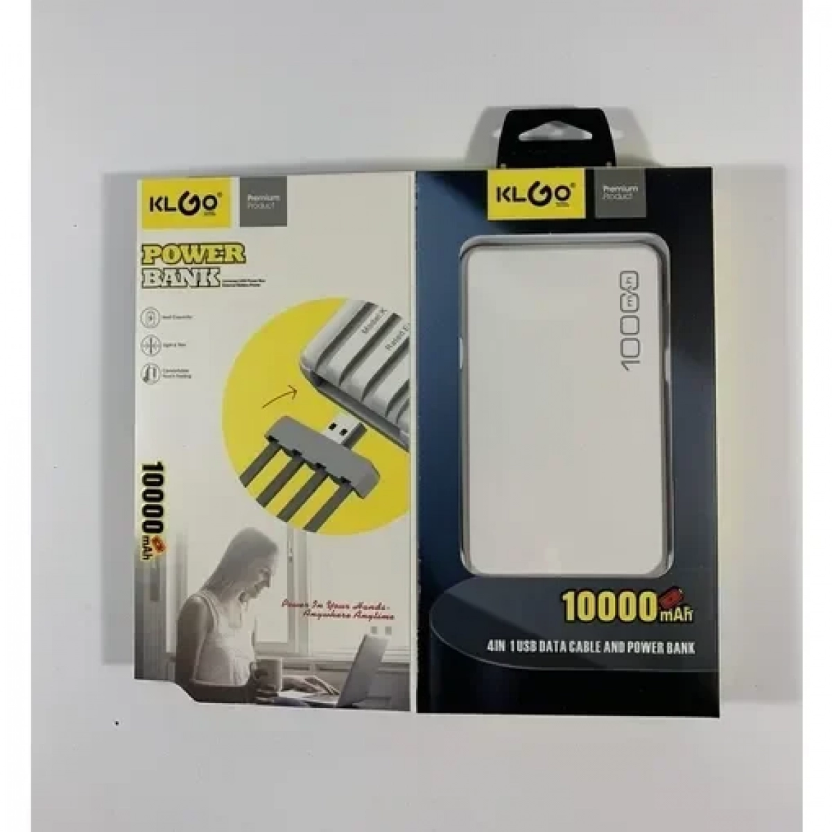 KLGO KP-65 Power Bank 10000mAh Λευκό