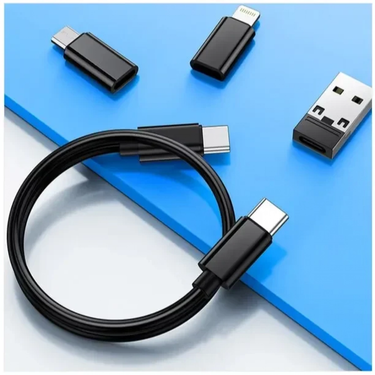 Σετ καλώδιο φόρτισης Type C 60w με 3 αντάπτορες usb σε θήκη Moxom MX-CB161