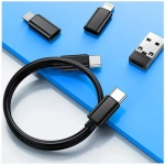 Σετ καλώδιο φόρτισης Type C 60w με 3 αντάπτορες usb σε θήκη Moxom MX-CB161