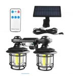 Αισθητήρας κίνησης δύο κεφαλών ηλιακό φωτιστικό τοίχου χωρισμένο σε 3 λειτουργίες Τηλεχειριστήριο αδιάβροχο IP65 (JD-2217A)