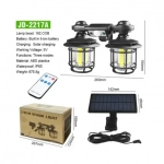 Αισθητήρας κίνησης δύο κεφαλών ηλιακό φωτιστικό τοίχου χωρισμένο σε 3 λειτουργίες Τηλεχειριστήριο αδιάβροχο IP65 (JD-2217A)