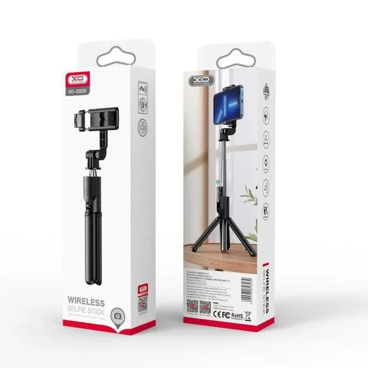 XO SS09 Selfie Stick Τρίποδο Κινητού με Bluetooth Μαύρο