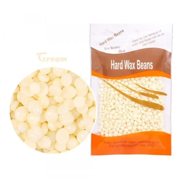 Hard Wax Beans Ζεστό Αποτριχωτικό Κερί σε Σταγόνες 100gr με άρωμα Κρέμας σε Μπεζ Χρώμα